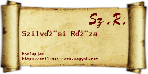 Szilvási Róza névjegykártya